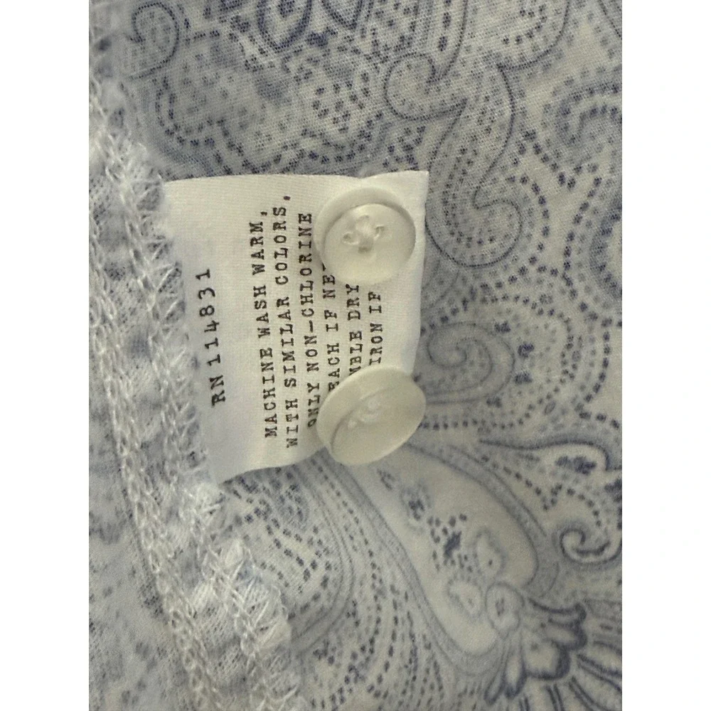 CON.STRUCT Men's XXL Modern Fit Hybrid Blue White Paisley Button Shirt